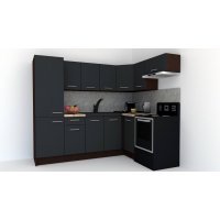 Bucatarie de Colt GENA NEW 4 DR. 160-230, Fara Corp de Cuptor, Wenge / Decor 0164